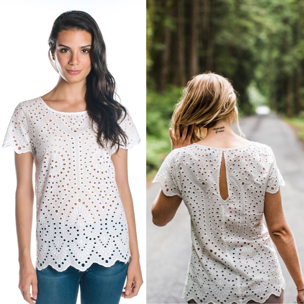 Ivory eyelet top